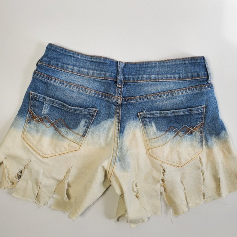 Delia's Bailey Festival Custom Bleach Dip Dye Ombre Mop Rag Bottom Shorts View 2